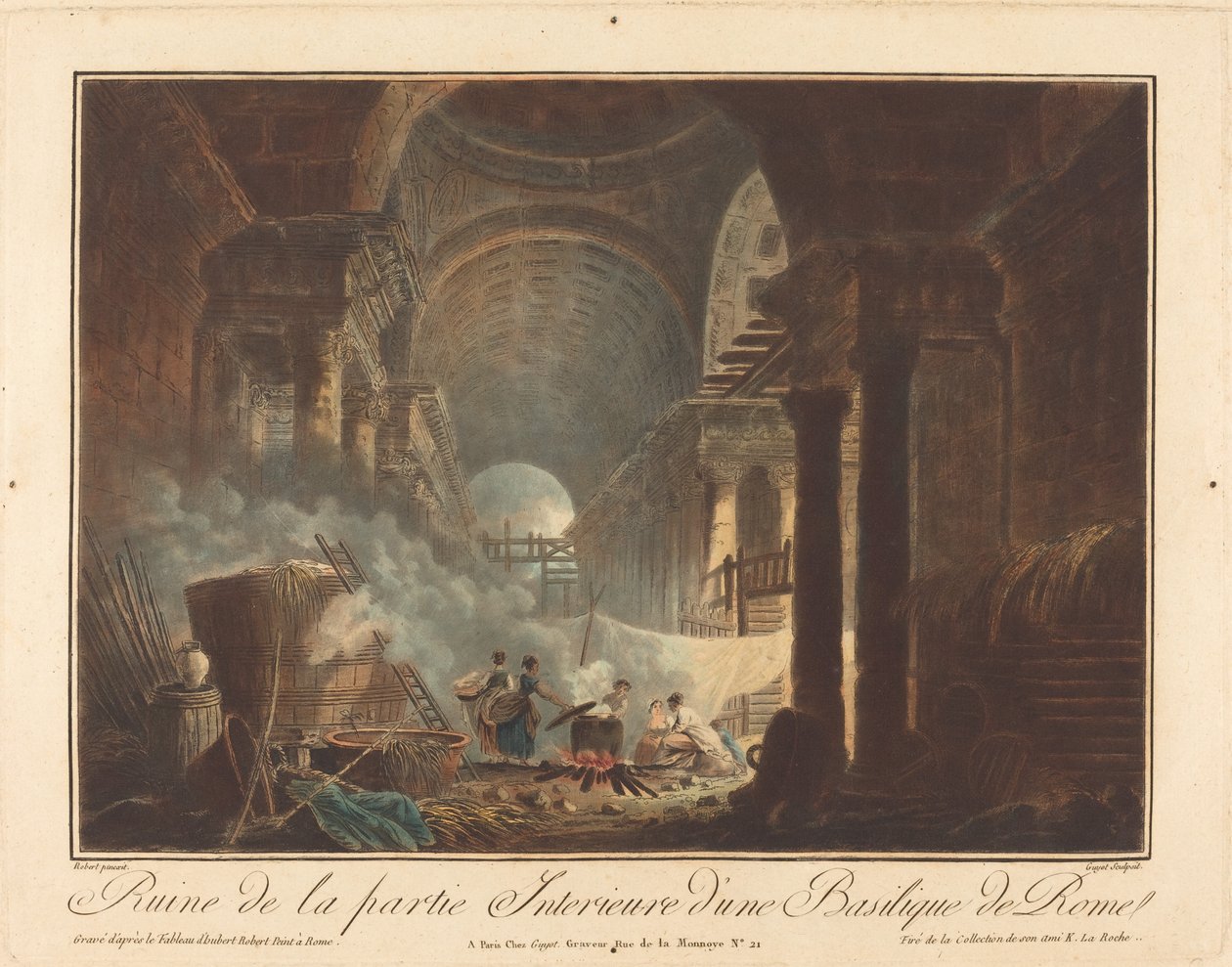 Ruine des inneren Teils einer Basilika in Rom von Laurent Guyot after Hubert Robert