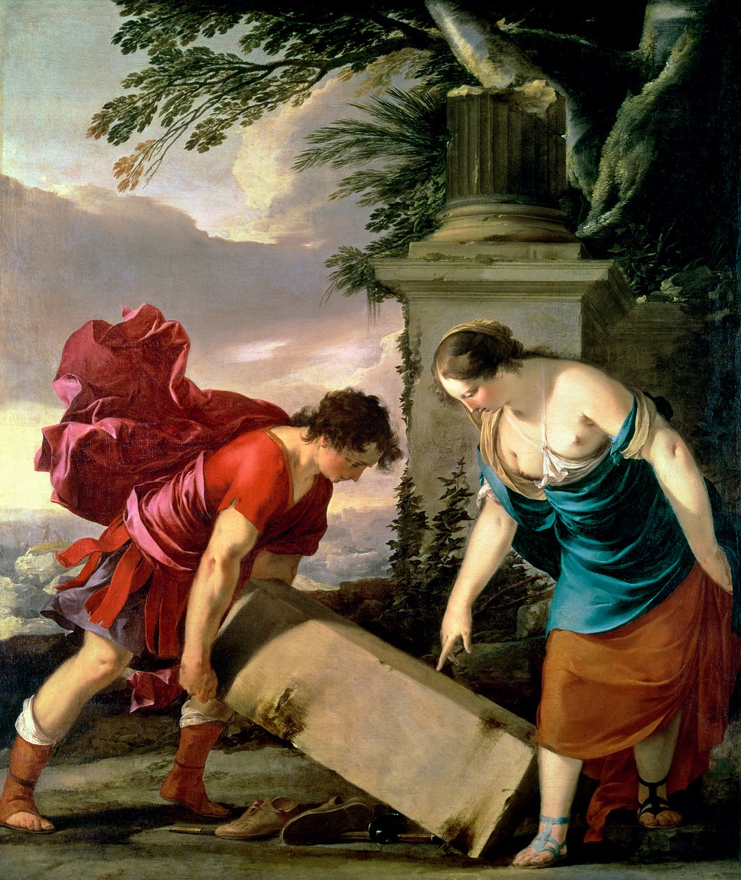 Theseus und seine Mutter Aethra, ca. 1635-36 von Laurent de la Hyre