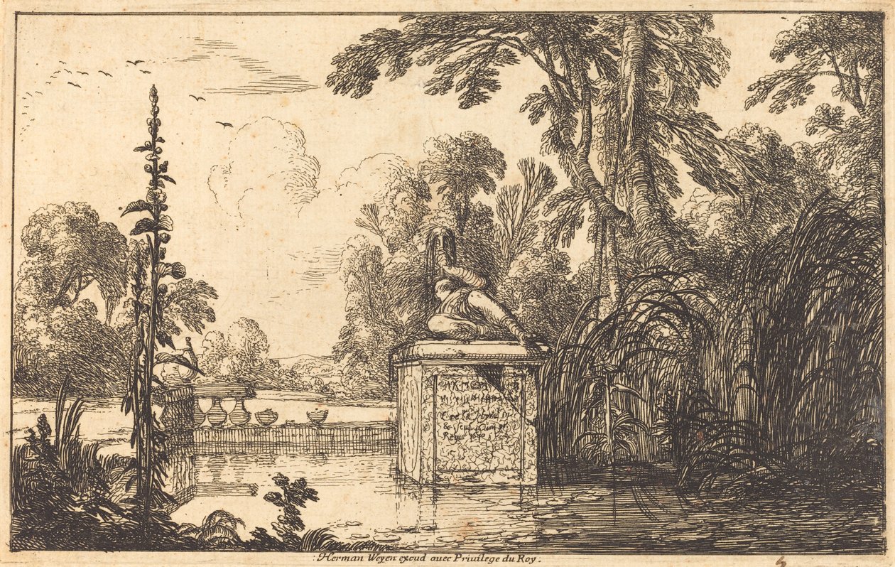 Teich in einem formalen Garten von Laurent de la Hyre