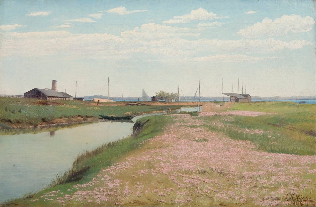 Der Fluss und der Hafen in Frederiksværk von Laurits Andersen Ring
