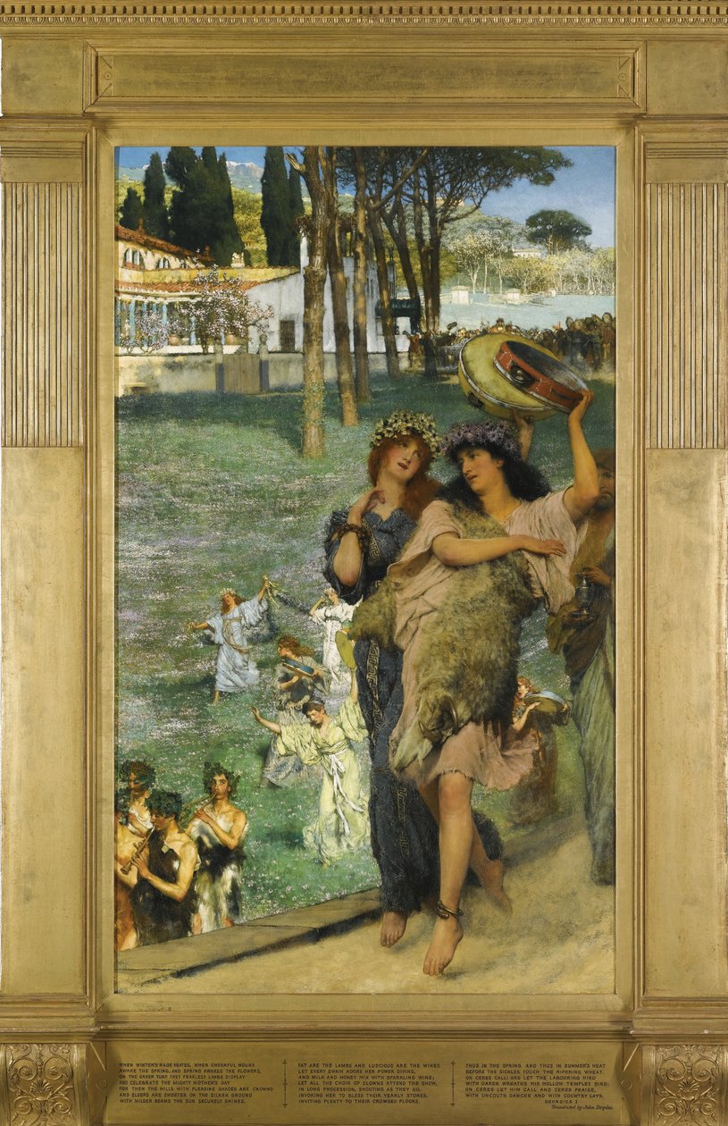 Ein Frühlingsfest auf dem Weg zum Tempel der Ceres von Lawrence Alma Tadema