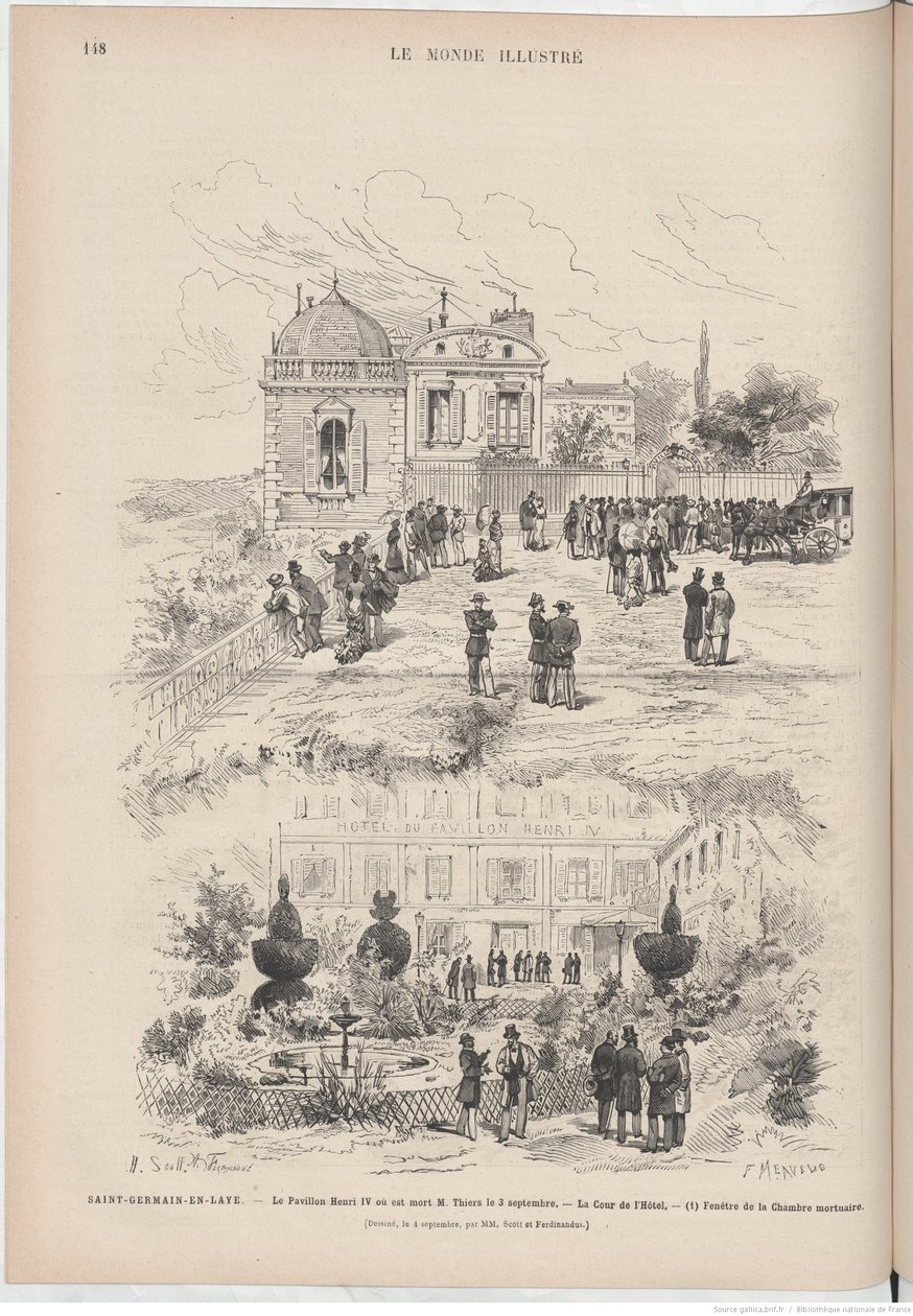 Der Pavillon Henri IV, wo M. Thiers starb von Le Monde illustré