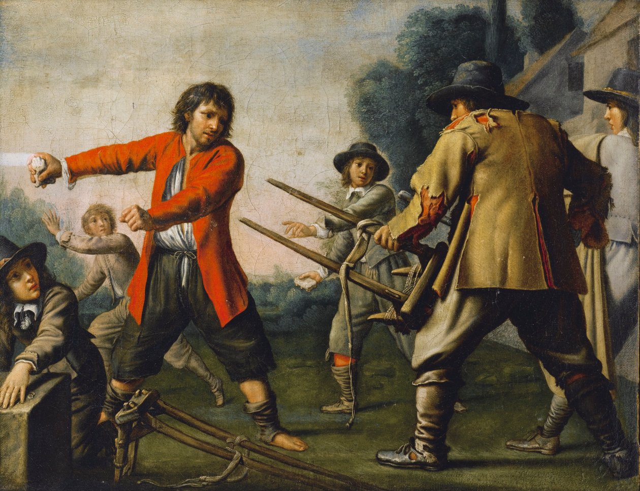 Der Meister der Prozessionen - Bauernstreit in einer Landschaft von Le Nain Brothers