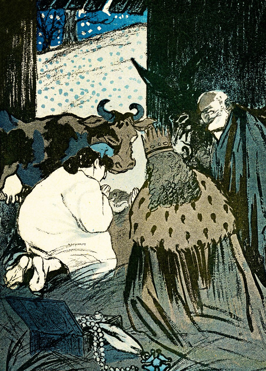 Emile Loubet und Marianne begrüßen die Weisen im Stall von Leal de Camara