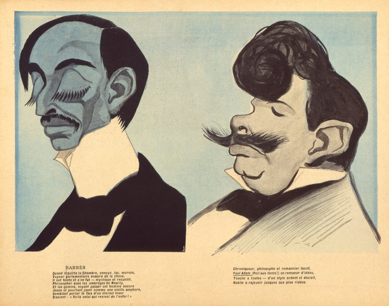 Maurice Barres und Paul Adam, Karikaturen aus 