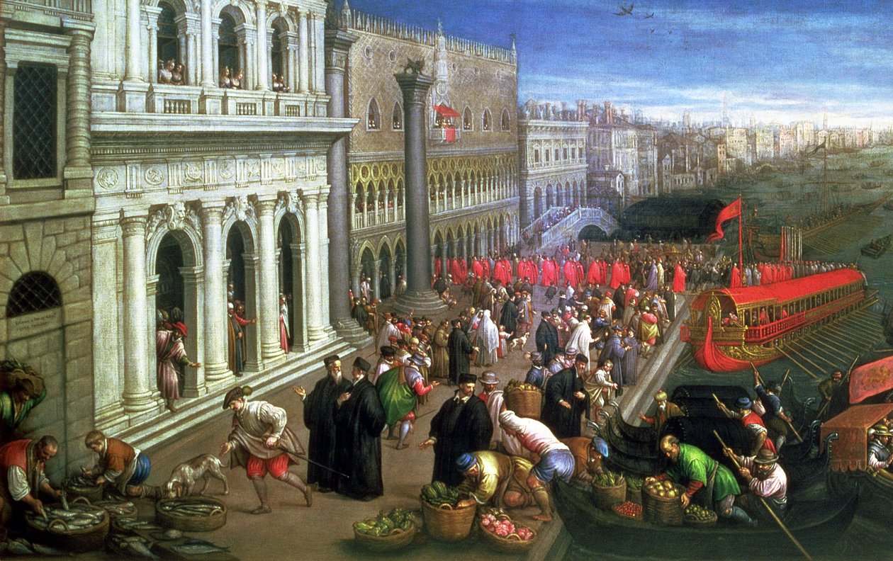 Riva degli Schiavoni, Venedig (Detail) von Leandro da Ponte Bassano