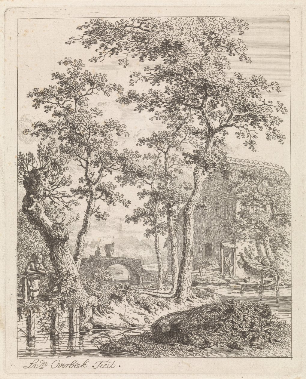 Bauernhof am Wasser von Leendert Overbeek