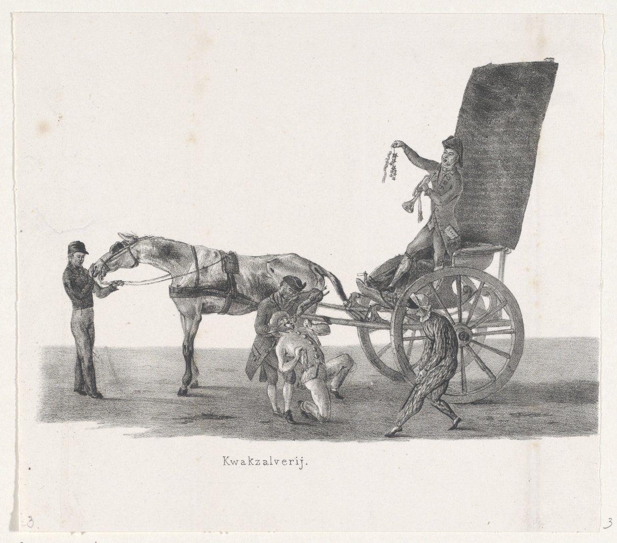 Kutsche mit einem Quacksalber, 1835 von Leendert Springer (I)
