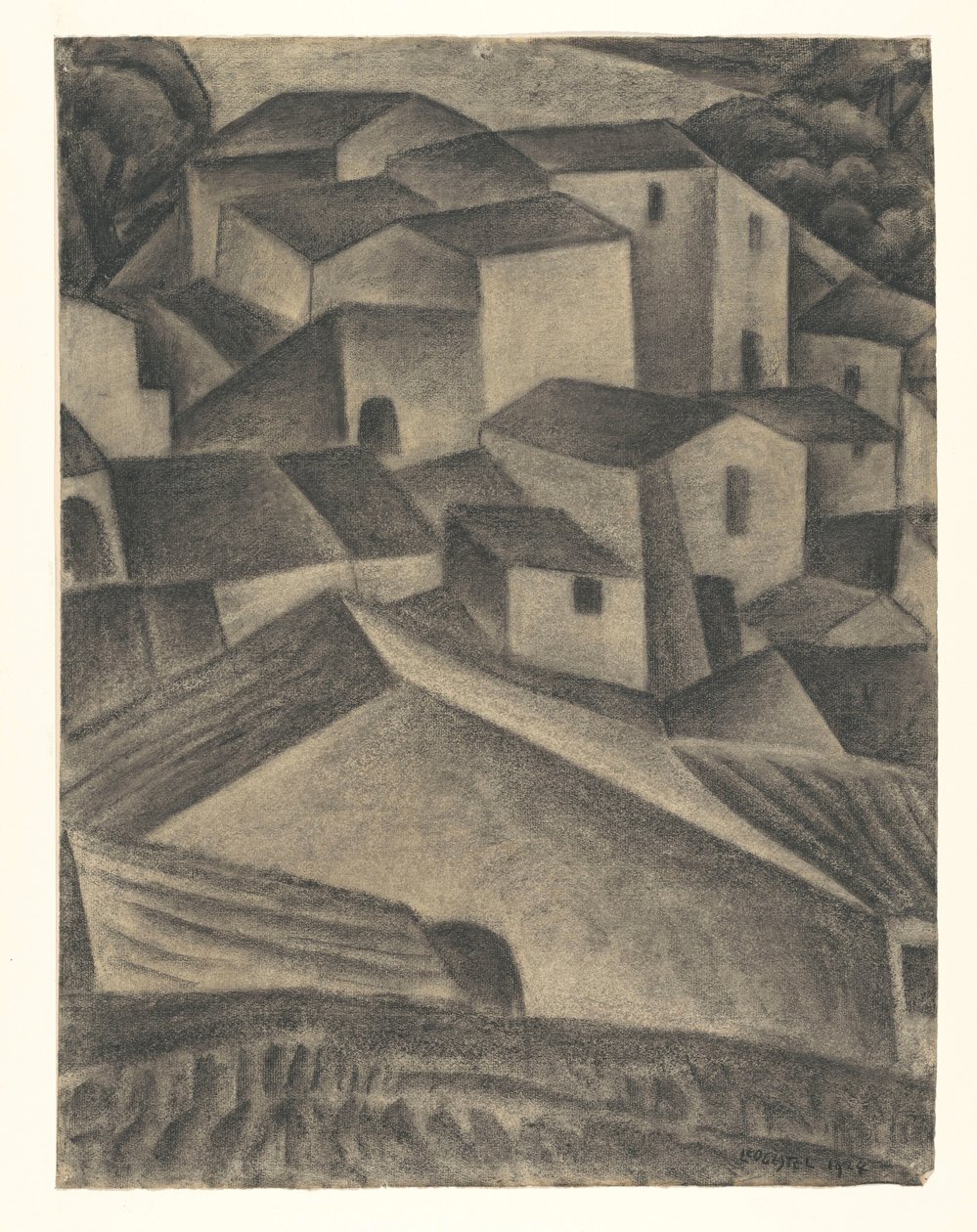 Häuser in einem italienischen Dorf von Leo Gestel (signed by artist)
