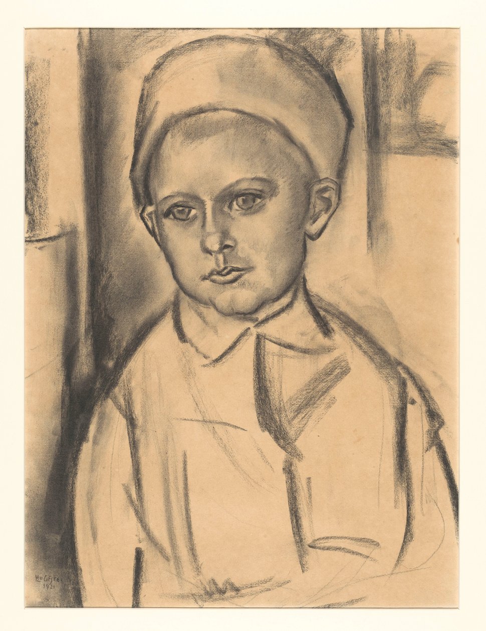 Porträt eines unbekannten Jungen von Leo Gestel (signed by artist)