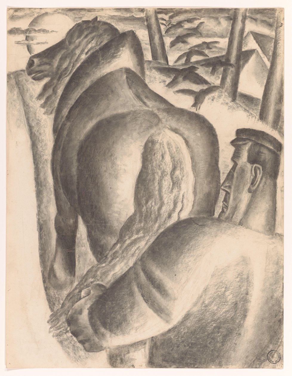 Bauer mit Pflug von Leo Gestel