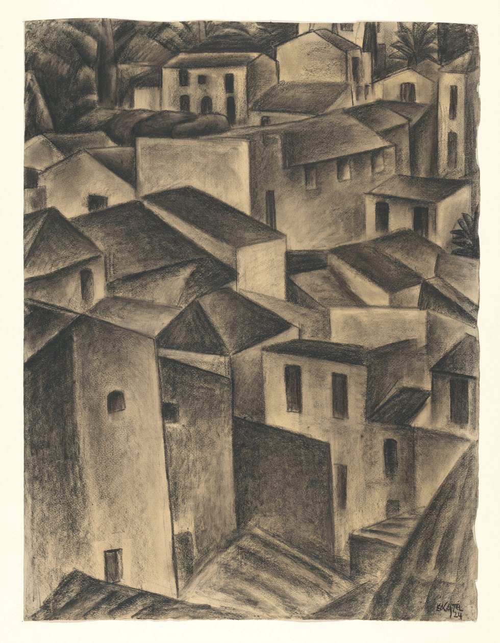 Ansicht in einem italienischen Dorf von Leo Gestel