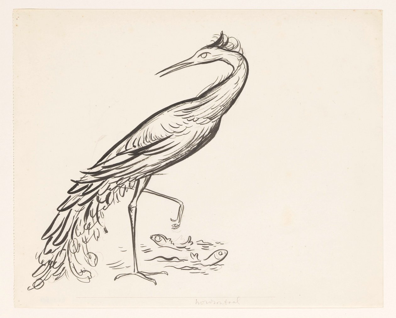 Reiher am Wasser mit zwei Fischen bei seinen Pfoten von Leo Gestel