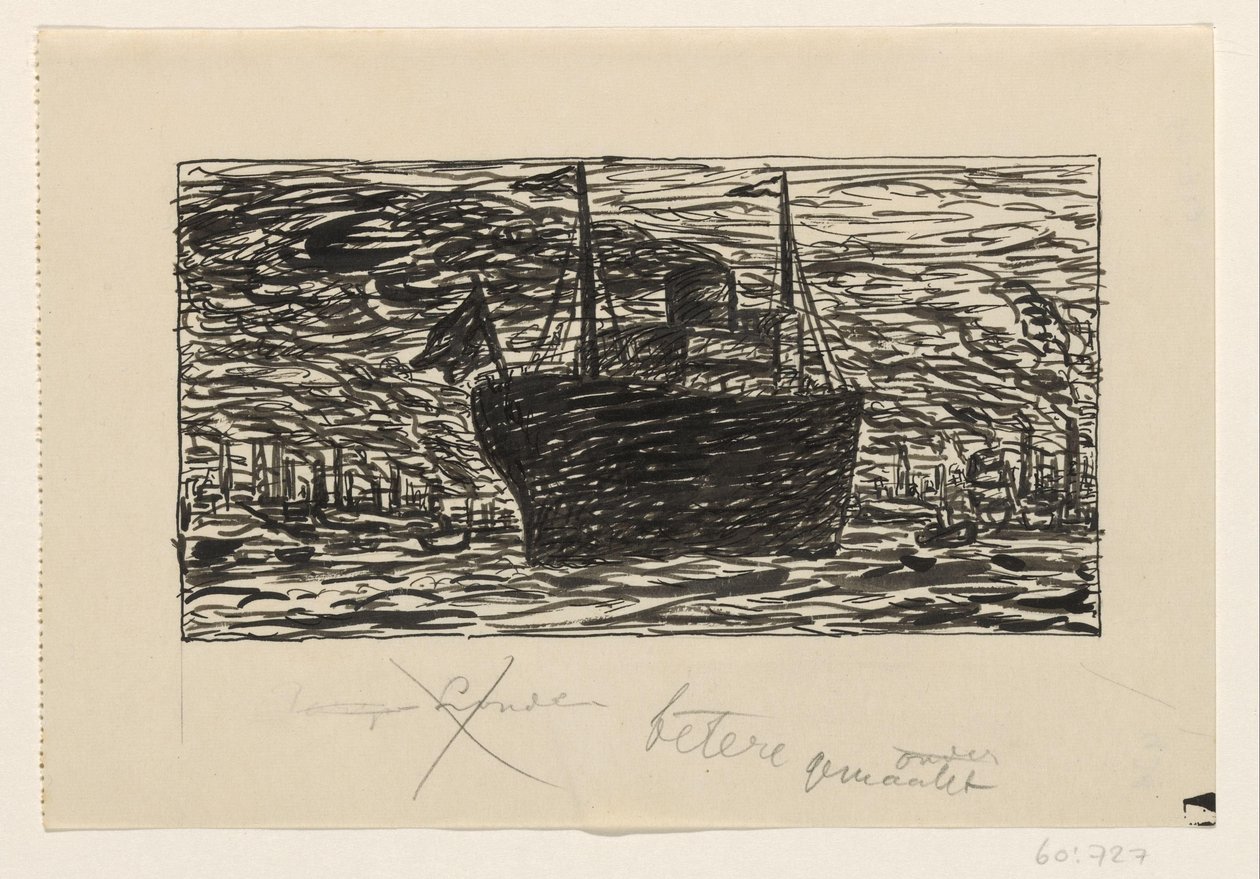 Schiff fährt in den Hafen von London ein von Leo Gestel