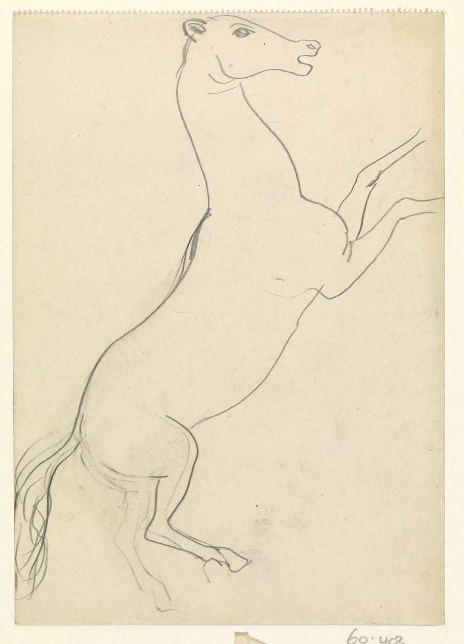 Steigendes Pferd ohne Mähne von Leo Gestel