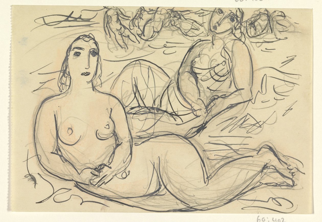 Zwei nackte Frauen im Wasser von Leo Gestel