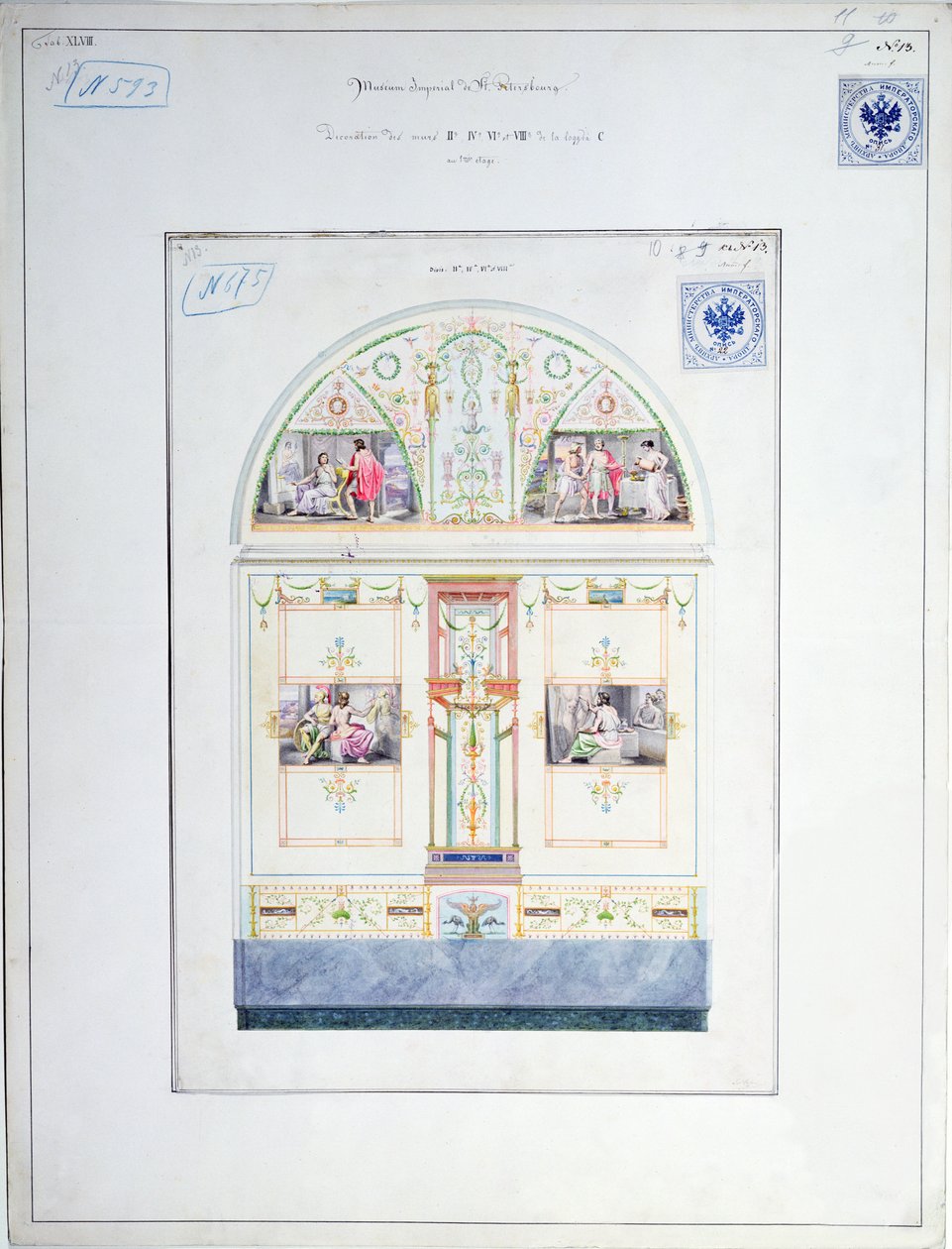 Wandgestaltung für die Eremitage, St. Petersburg, um 1840 von Leo von Klenze