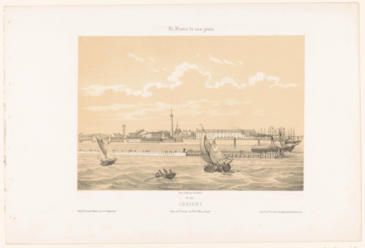 Blick auf den Hafeneingang von Lorient von Leon Auguste Asselineau