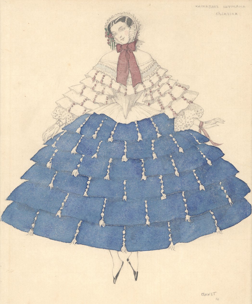Kostümentwurf für das Ballett Carnaval von R. Schumann, 1910 von Leon Bakst
