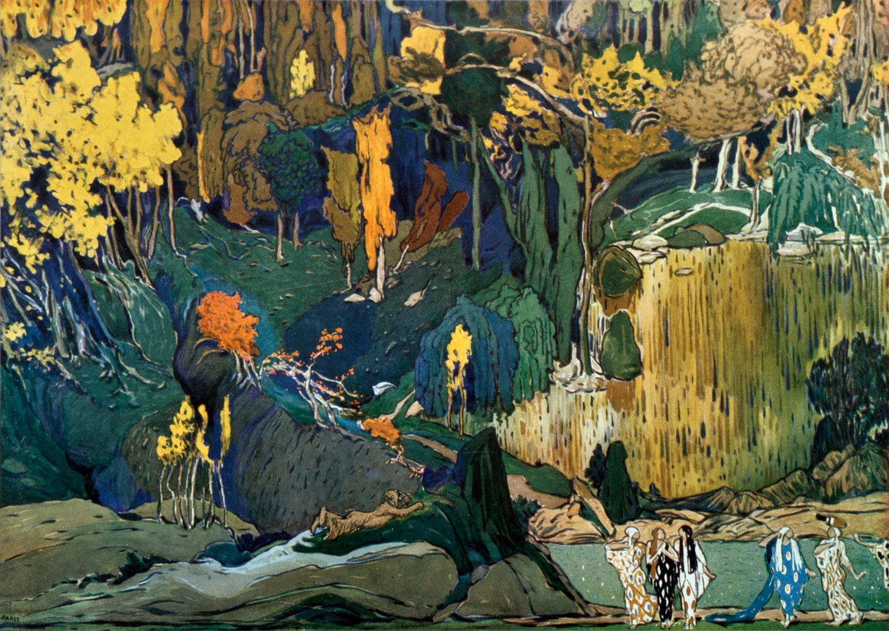 Dekor für Debussys Ballett Der Nachmittag eines Fauns, 1912 von Leon Bakst