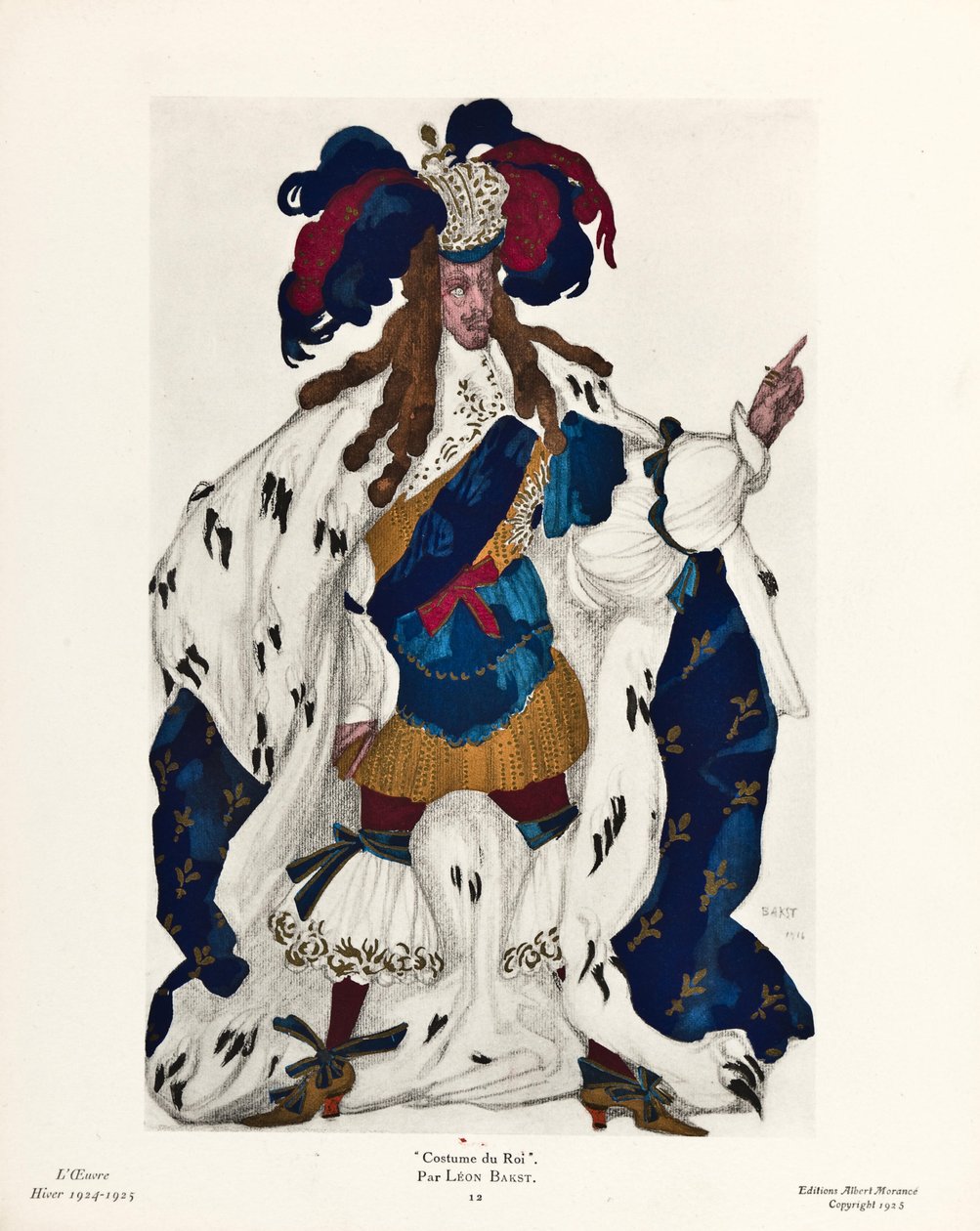 König. Kostümentwurf für das Ballett Dornröschen von P. Tschaikowsky, 1921 von Leon Bakst