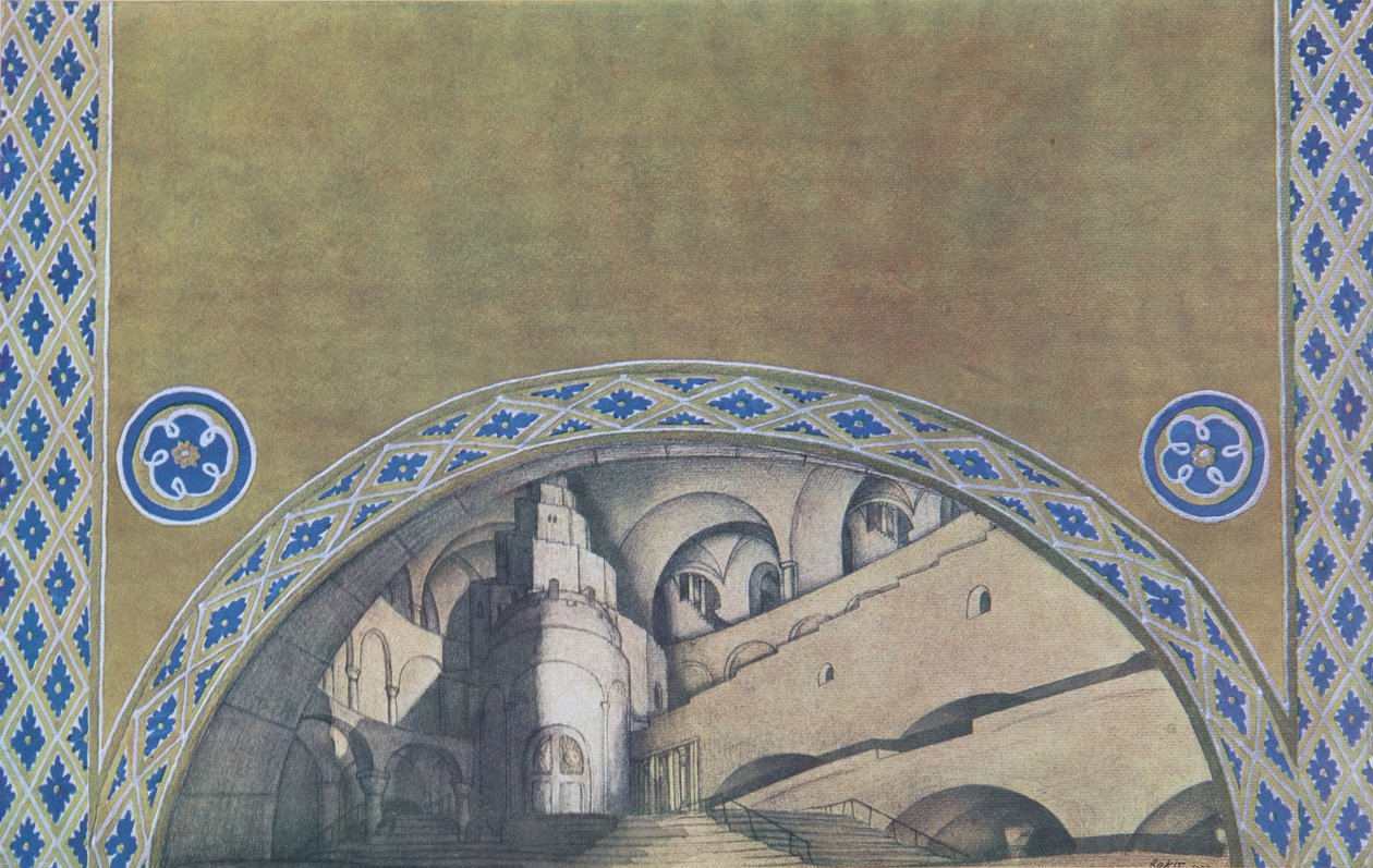 Bühnenbild für das Stück Das Martyrium des Heiligen Sebastian von Gabriele D