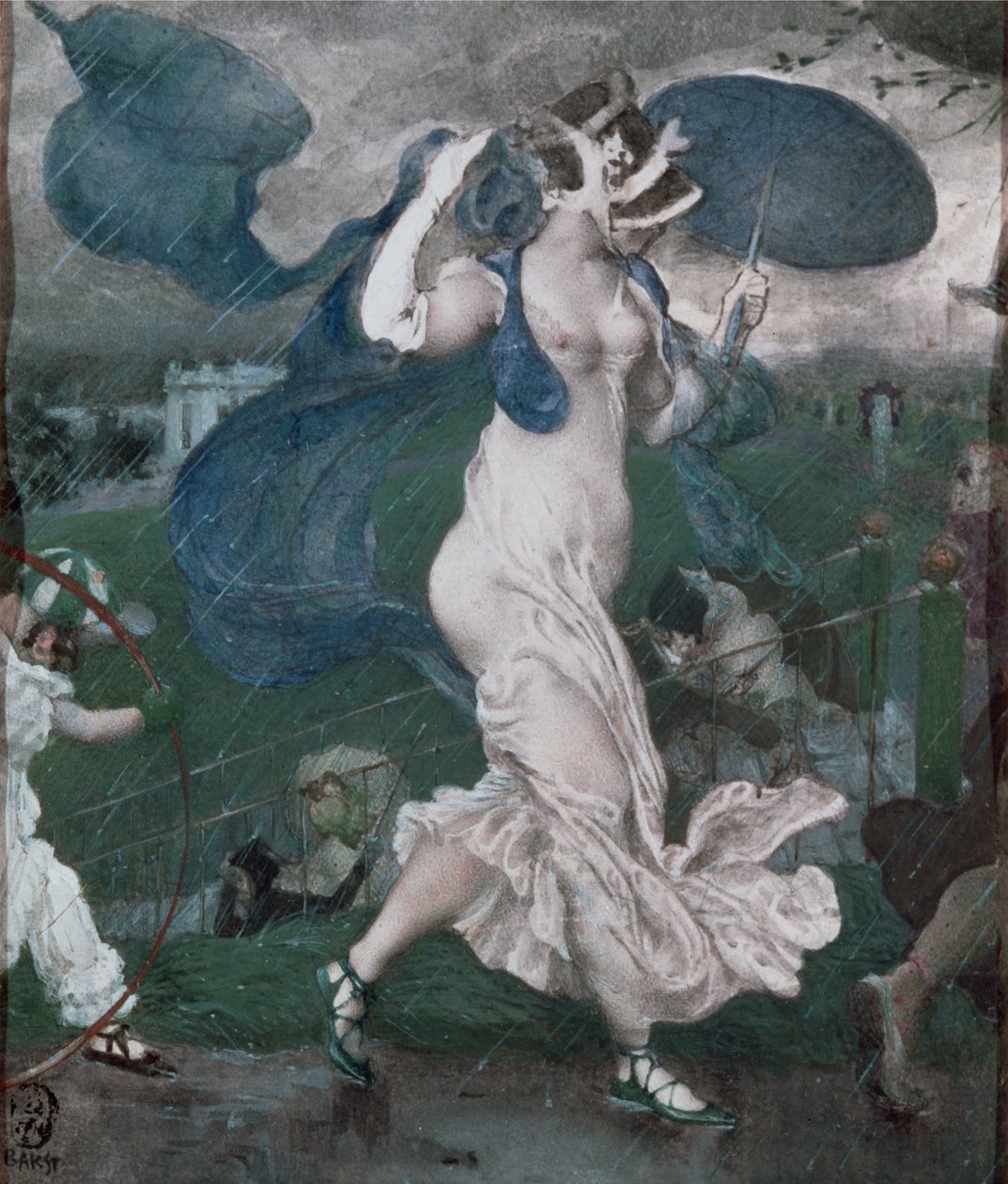 Der Wolkenbruch, Bühnenbild für ein Ballett von Leon Bakst