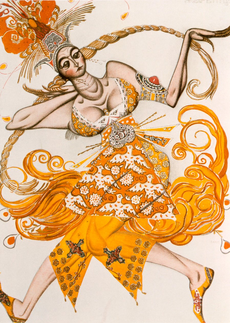 Der Feuervogel, Kostüm für das Ballett von Igor Strawinsky, 1910 von Leon Bakst