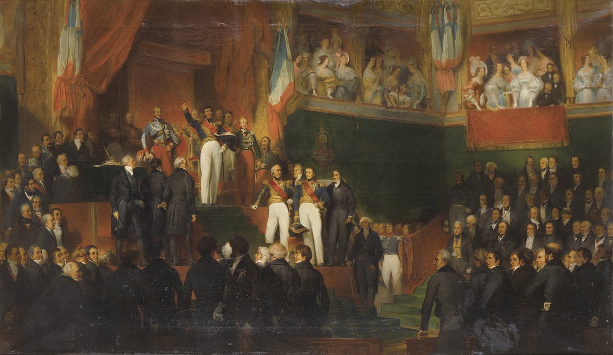 Louis-Philippe I. leistet den Eid vor der Kammer der Abgeordneten, 9. August 1830 von Leon Bazile Perrault