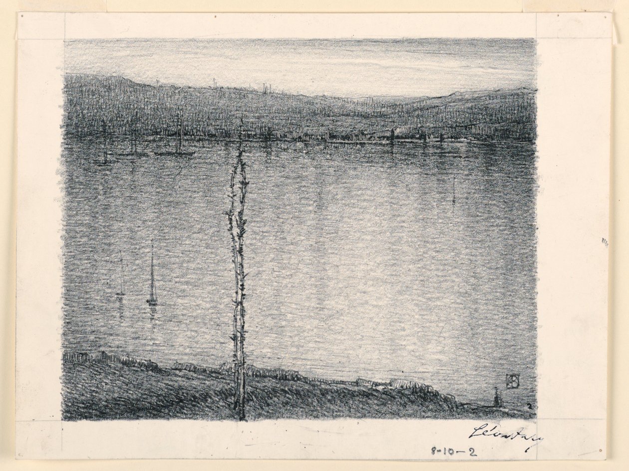 Blick über einen Fluss von Leon Dabo