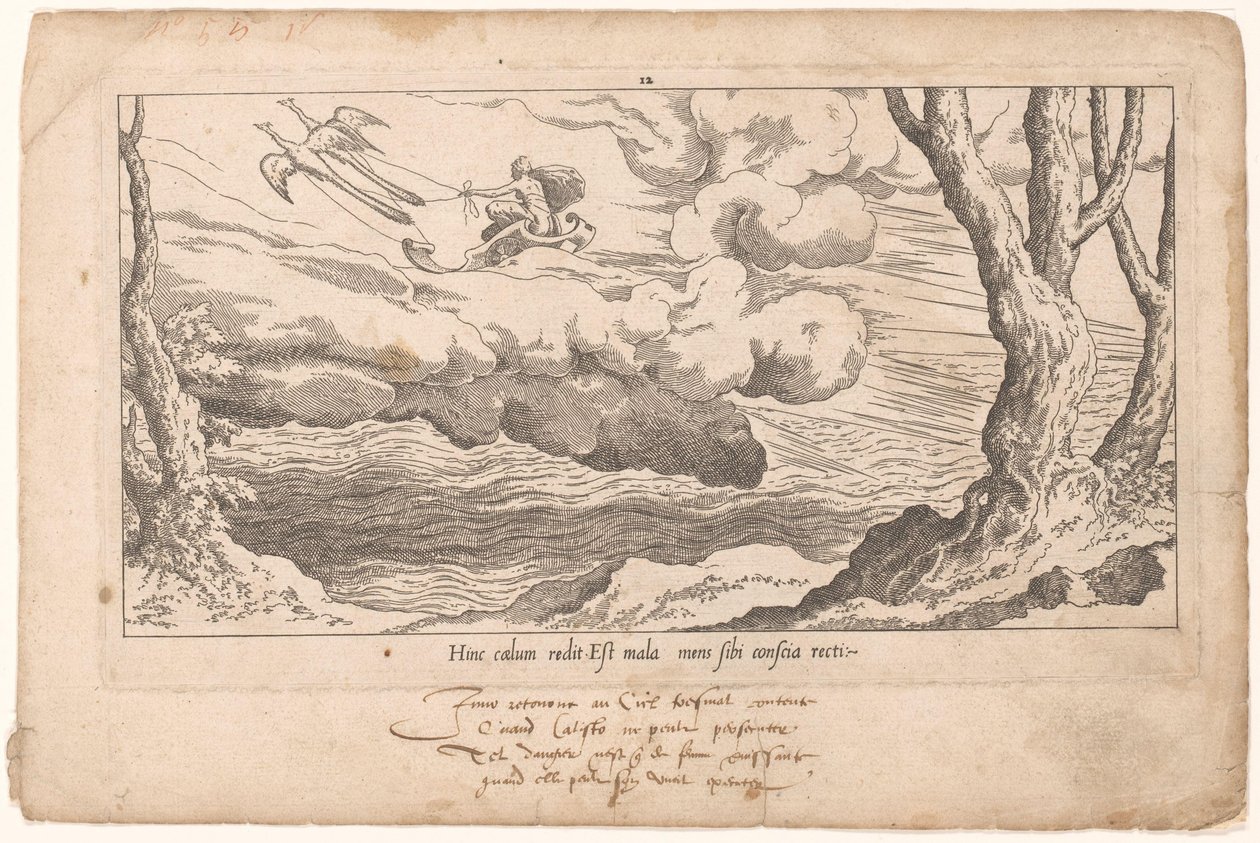 Juno in ihrem Streitwagen kehrt nach Olympus zurück von Leon Davent