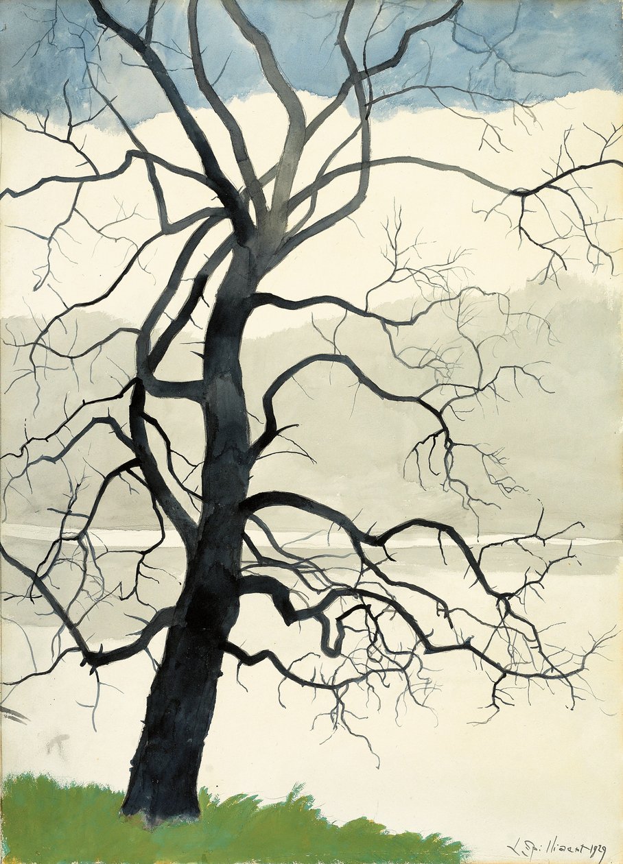Einsamer Baum am Teichrand von Leon Spilliaert