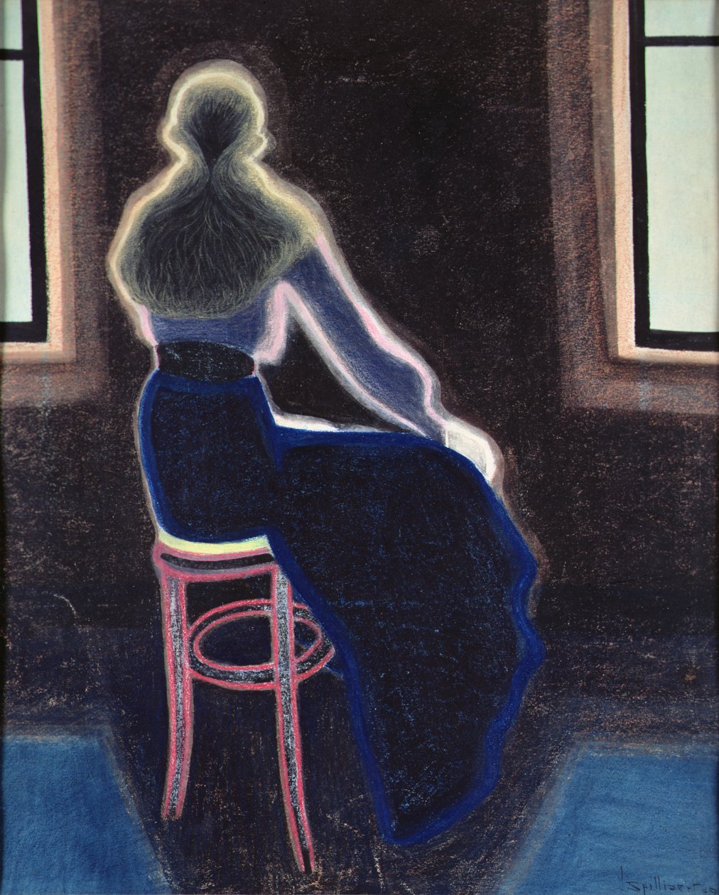Junge Frau auf einem Hocker von Leon Spilliaert