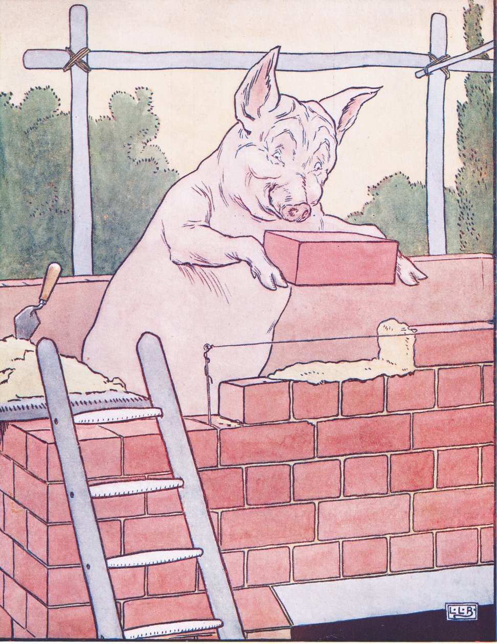 Das dritte kleine Schwein baute sein Haus aus Ziegeln von Leonard Leslie Brooke