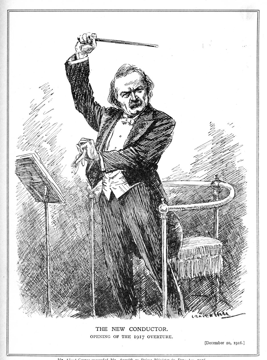 Lloyd George als der neue Dirigent der Koalitionsregierung, Dezember 1916 von Leonard Raven-Hill