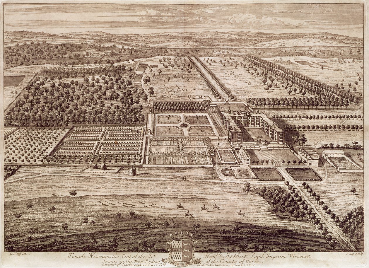 Ansicht von Temple Newsam House von Osten, graviert von Jan Kip, 1702 von Leonard (after) Knyff