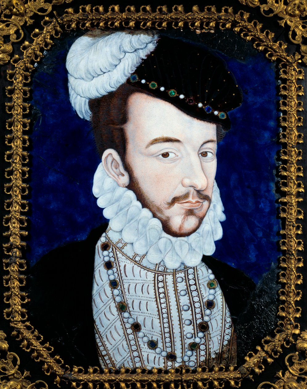 Porträt von Karl IX., König von Frankreich (1550-1574). von Leonard Limosin
