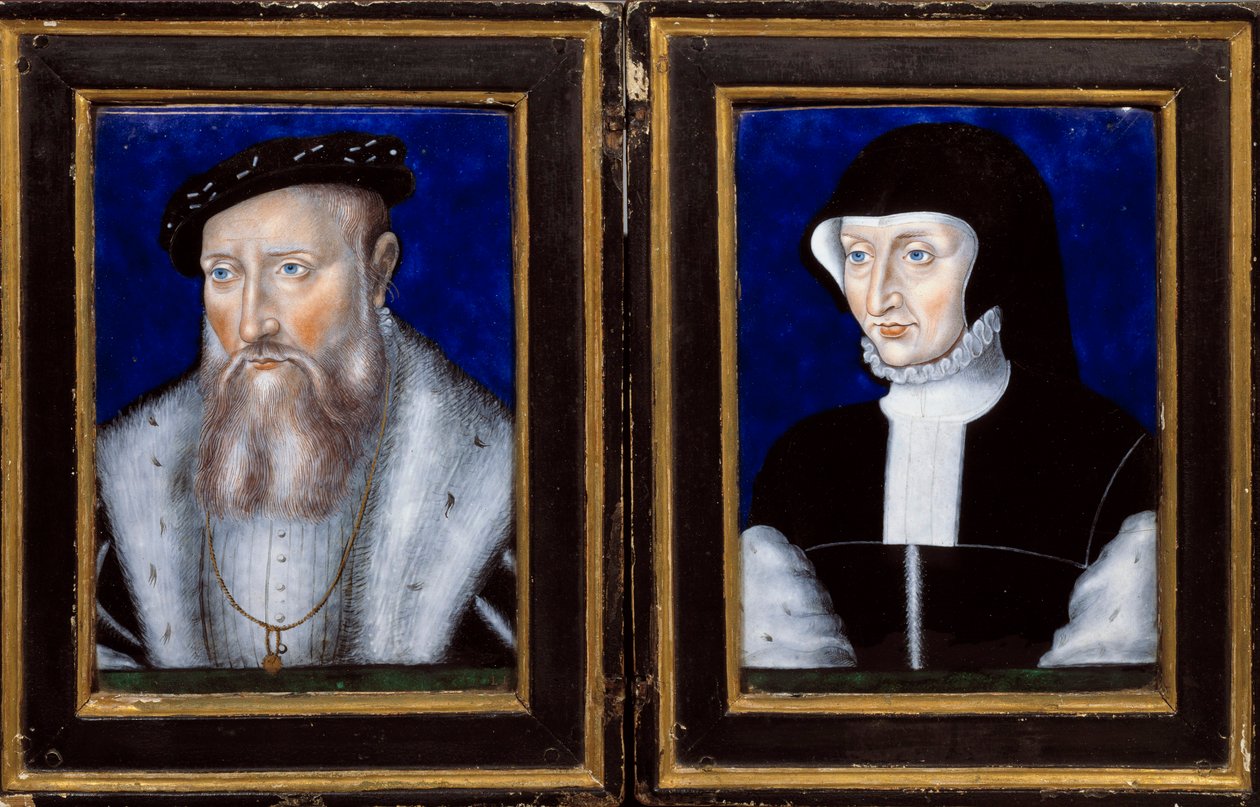 Porträt von Claude de Lorraine (1496-1550), Herzog von Guise und Antoinette von Bourbon Vendome (1494-1583), seine Frau von Leonard Limosin