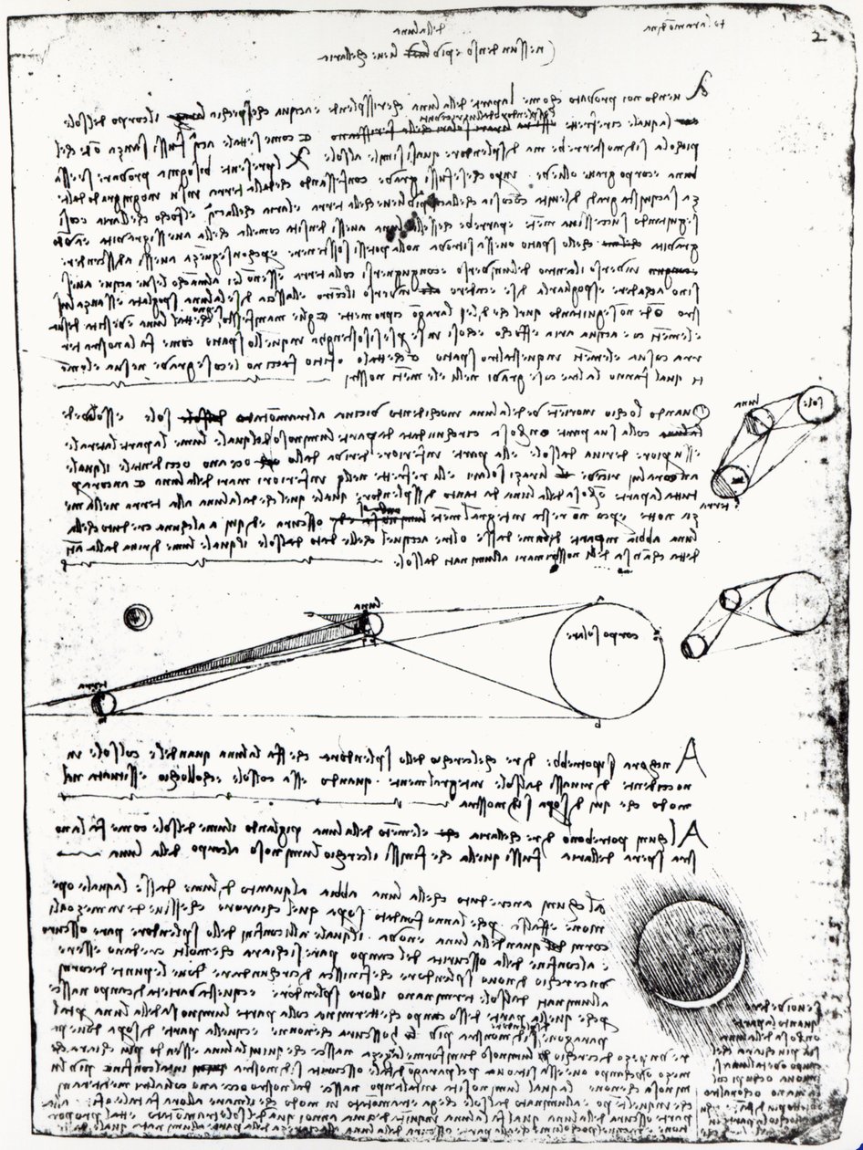 Astronomische Diagramme, fol. 2r aus dem Codex Leicester, 1508-1512 von Leonardo da Vinci