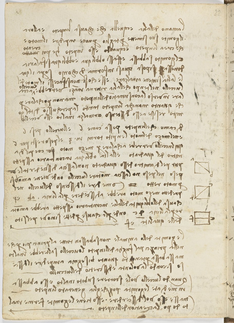 Flug der Vögel, c. 1505-06, Manuskript, Blatt 14 (verso) von Leonardo da Vinci