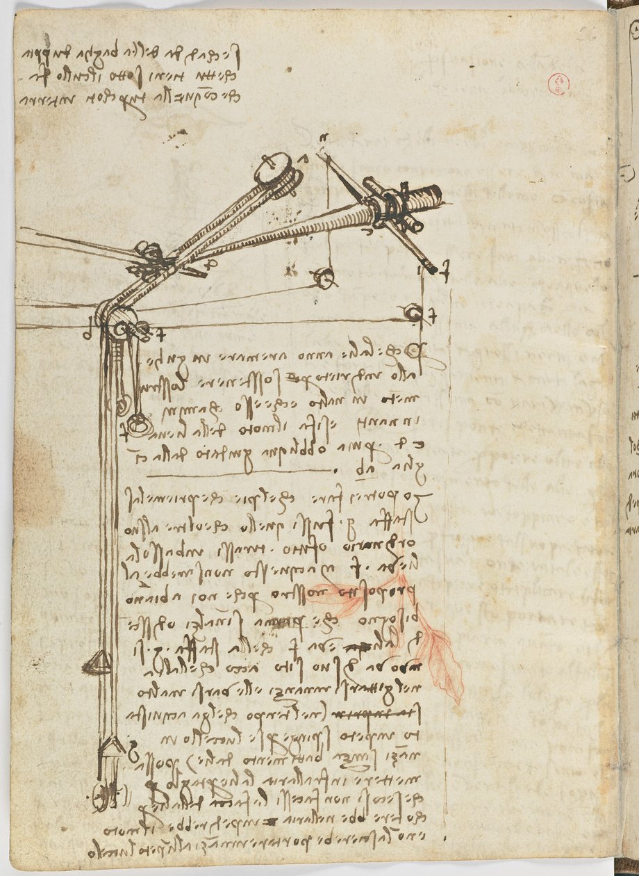 Flug der Vögel, c. 1505-06, Manuskript, Blatt 16 (verso) von Leonardo da Vinci