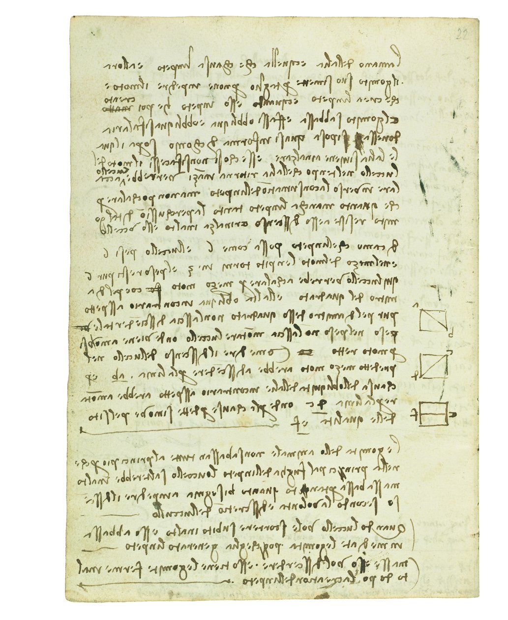 Codex über den Vogelflug, Folio 14 verso von Leonardo da Vinci