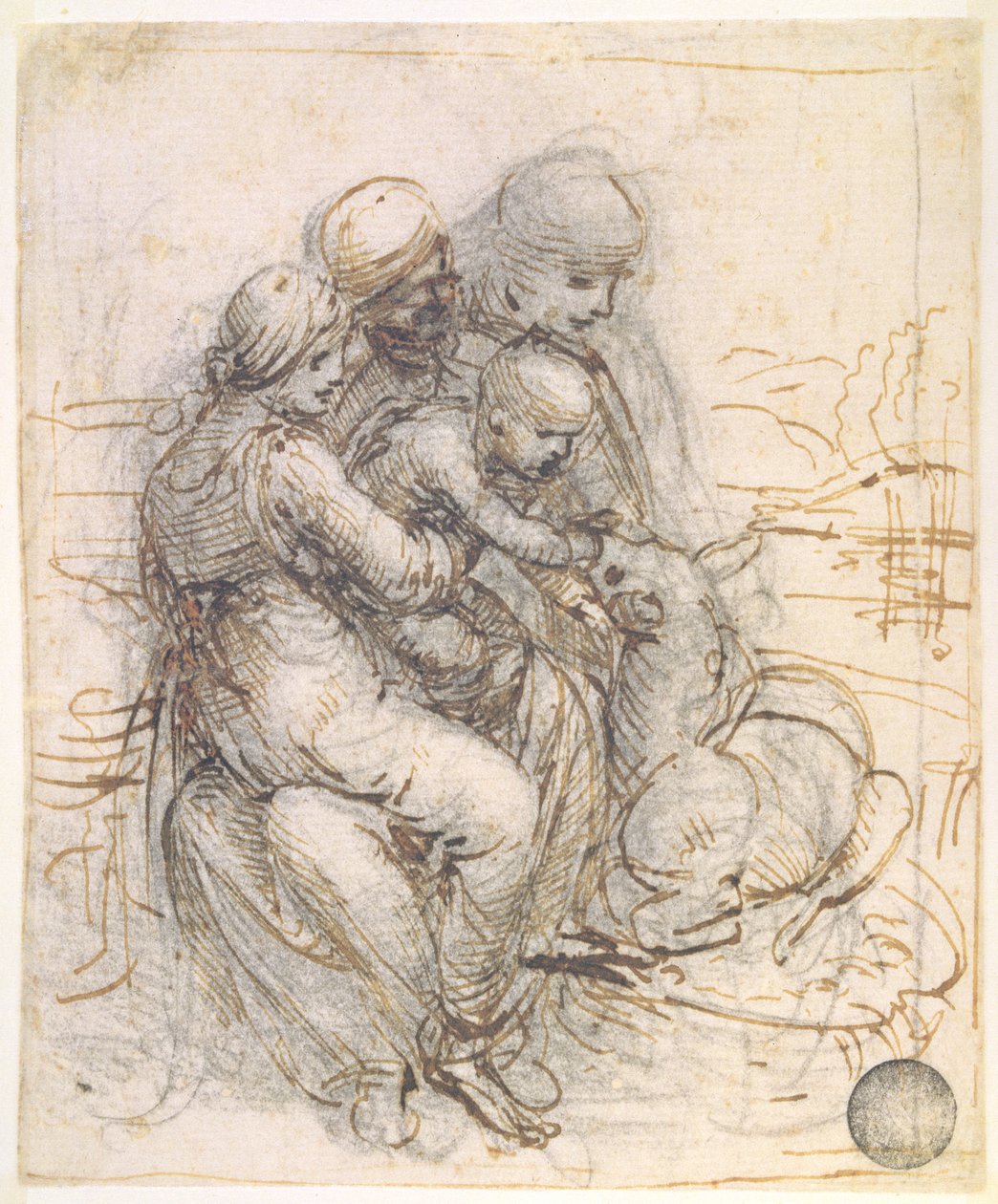 Jungfrau und Kind mit der heiligen Anna, ca. 1501-10 von Leonardo da Vinci