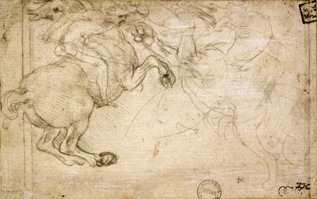Ein Reiter im Kampf mit einem Greif, 16. Jahrhundert von Leonardo da Vinci