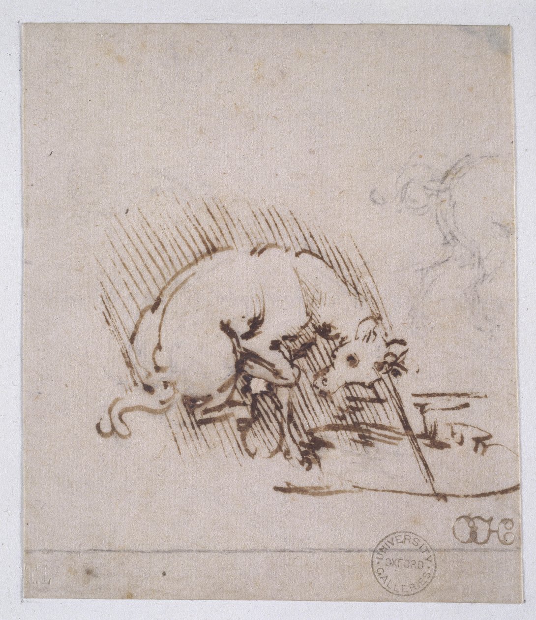 Ein Einhorn taucht sein Horn in einen Wasserpool, ca. 1481 von Leonardo da Vinci
