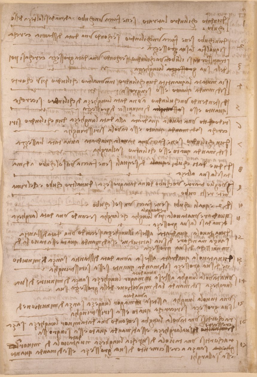 Leonardo da Vincis Notizen aus 