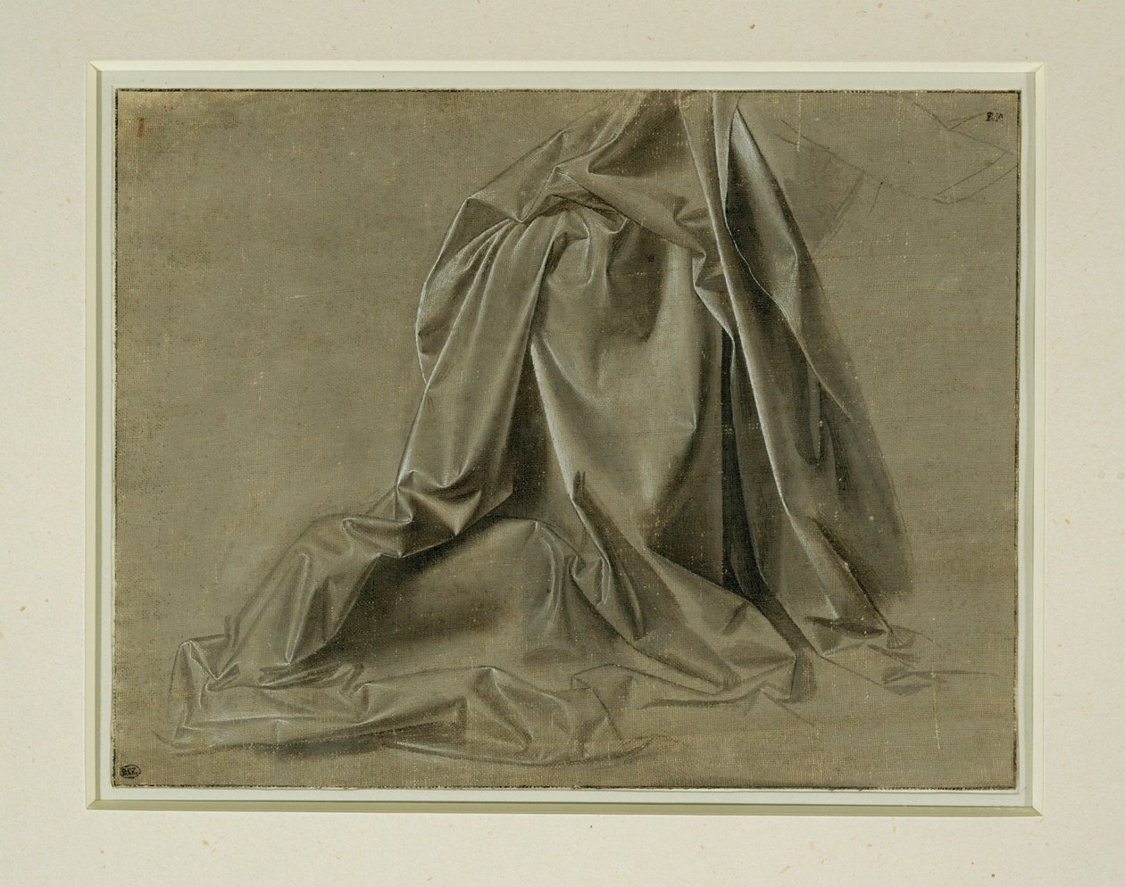 Draperie für eine kniende Figur von Leonardo da Vinci