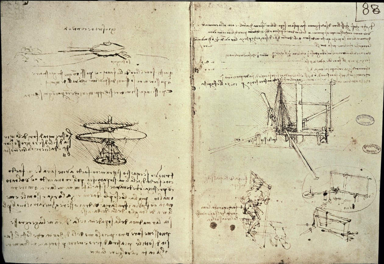 Entwurf für eine Flugmaschine von Leonardo da Vinci