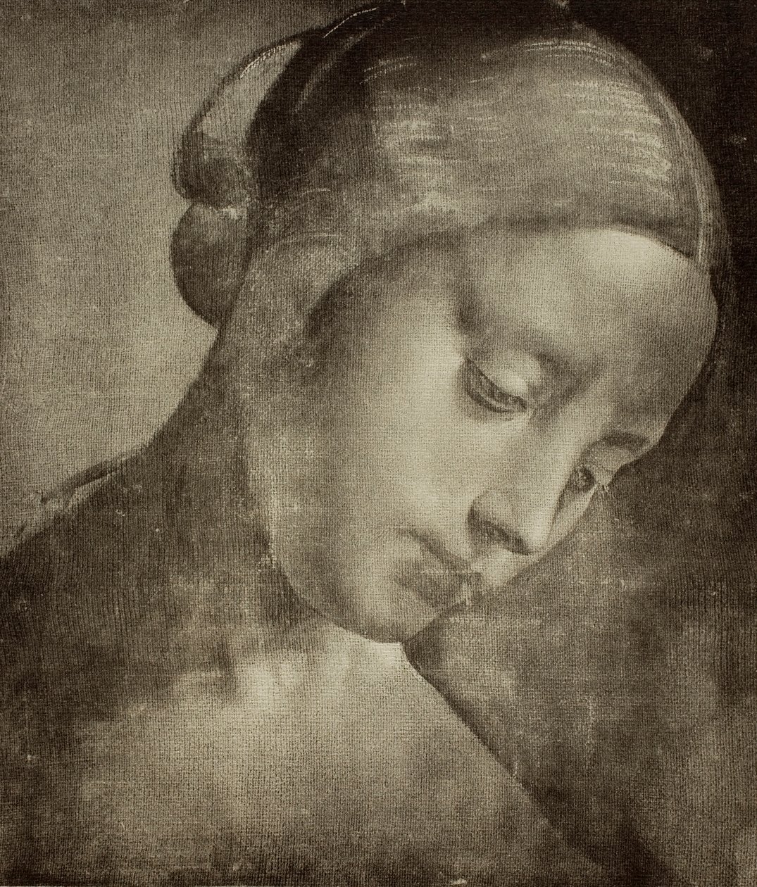 Weiblicher Kopf, Zeichnung von Leonardo da Vinci. Gabinetto dei Disegni e delle Stampe, Uffizien, Florenz von Leonardo da Vinci