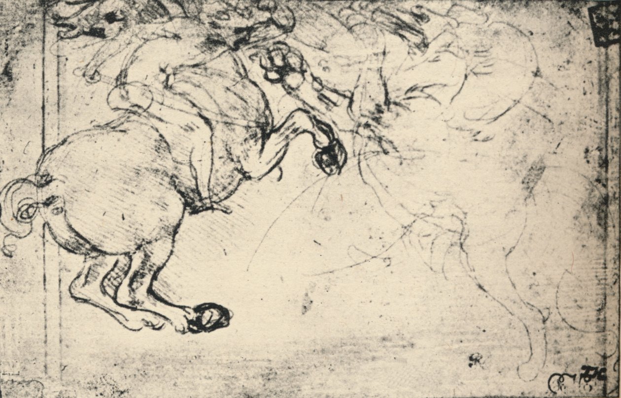 Kampf zwischen einem Reiter und einem Greif, ca. 1480 von Leonardo da Vinci